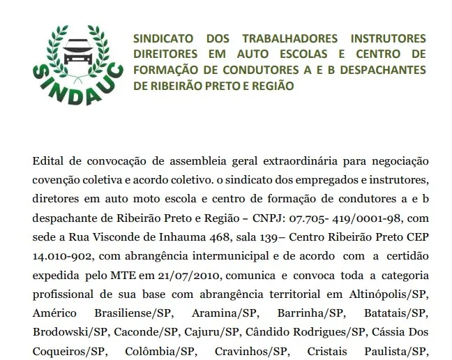 Edital de convocação de assembleia geral extraordinária 15/04/2023